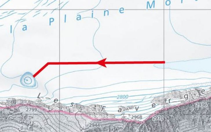 Canale sul ghiacciaio della plaine morte