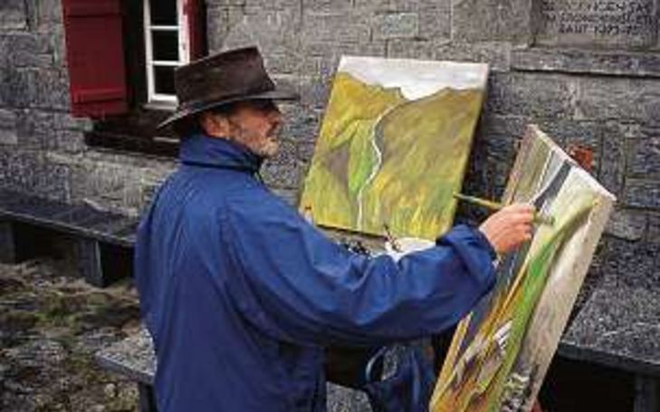 Le peintre Hottinger à la cabane Vermigel