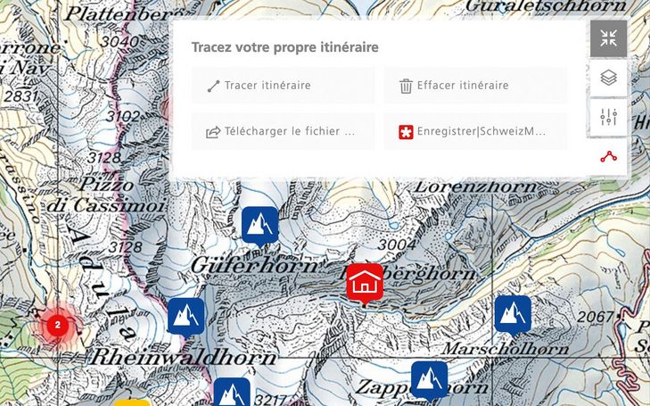 Portail des courses du CAS: Enregistrer ses propres itinéraires sur suisseMobile